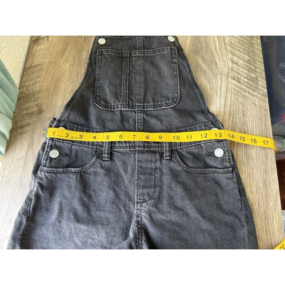 Old Navy Girls Black Denim Shortalls Size 10-12